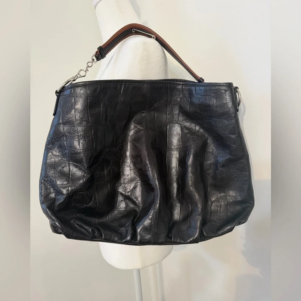 Kate Landry Black Crocodile Embossed